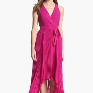 Max and Cleo Alyssa Pleated High-Low Gown